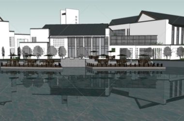 SketchUp Business Model: Multi-Story Huizhou-Style Chinese Commercial Club-BIM WORLD