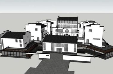 SketchUp Cultural Model: Multi-Story Museum Featuring Traditional Chinese Architecture-BIM WORLD