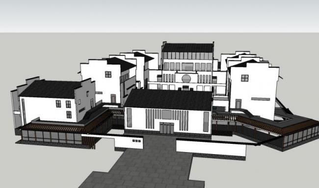 SketchUp Cultural Model: Multi-Story Museum Featuring Traditional Chinese Architecture