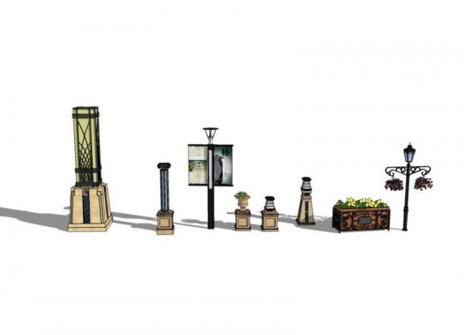 SketchUp Material Model: Landscape Lamp Post Component