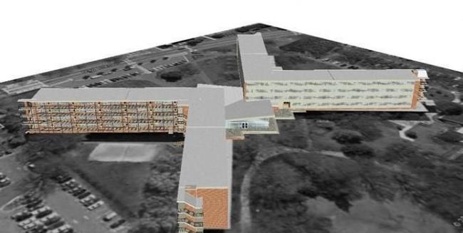 Modern Multi-Story Cross-Shaped School Building | SketchUp Educational Campus Model