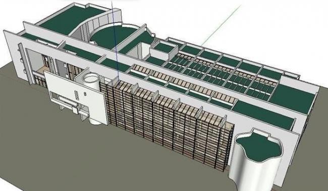 Modern Multi-Story Art Museum Cultural Model in SketchUp