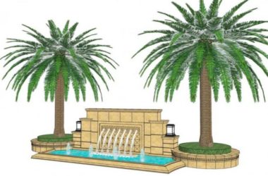 Classical Style Water Wall SketchUp Material and Model Component for Landscape Design-BIM WORLD