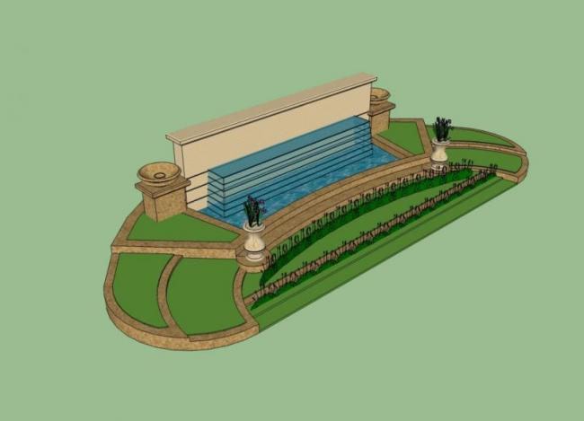 SketchUp Material Model for European Pool Fountain Components