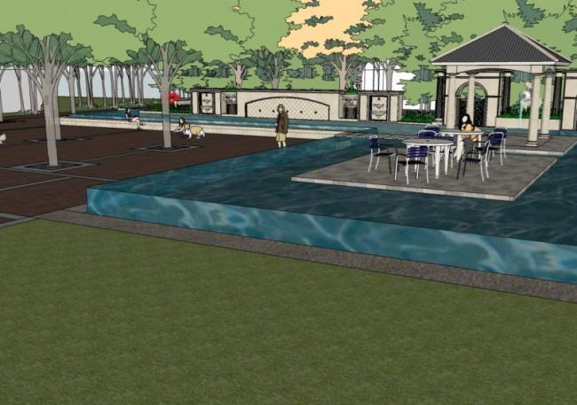 SketchUp Material Model | European Pool Fountain Component Materials