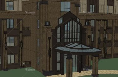 SketchUp Model of a Super High-Rise Residential Building in Classical Art Deco Style-BIM WORLD
