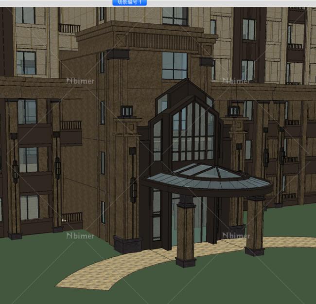 SketchUp Model of a Super High-Rise Residential Building in Classical Art Deco Style