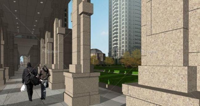 SketchUp Model of a Classical-Style Super High-Rise Residential Community