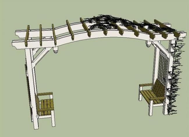 SketchUp Material Model | Seat Arch Flower Frame Garden Chair Component