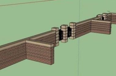 SketchUp Material Model: Courtyard Wall Entrance Component-BIM WORLD