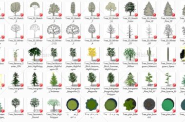 SketchUp Material Models: Landscape Plants and Tree Components-BIM WORLD