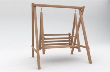 SketchUp Material Model: Wooden Swing Chair Component-BIM WORLD
