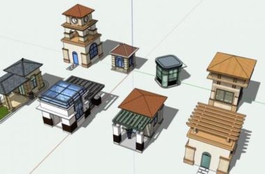 SketchUp Model: Security Guard Booth Component and Materials-BIM WORLD