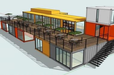 SketchUp Business Model: Modern Multi-Story Commercial Restaurant Container Design-BIM WORLD