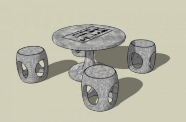 SketchUp Material Pack: Stone Table, Stone Stool, and Ancient Chinese Architecture Components-BIM WORLD