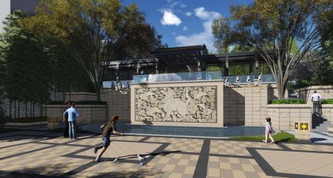 SketchUp Model of Square Gallery in Modern Chinese Style
