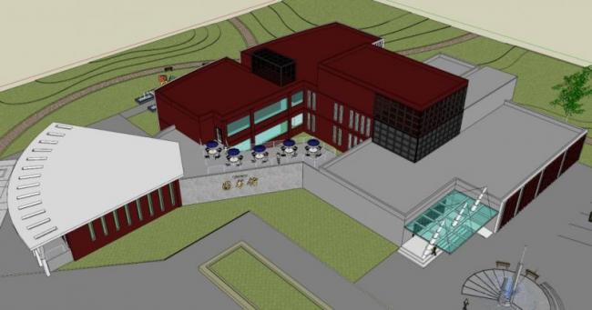 SketchUp Cultural Model: Modern Multi-Story Library and Community Activity Center