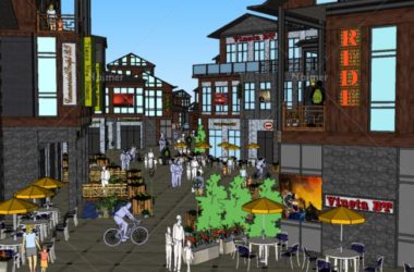 SketchUp Business Model: Multi-Story Chinese-Style Commercial Street Design-BIM WORLD