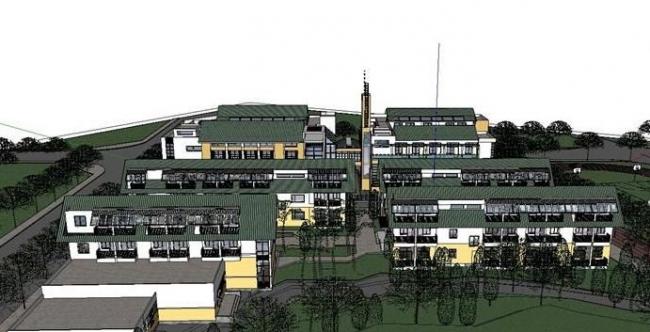 Modern Multi-Story Home with Sloping Roof in SketchUp Residential Model