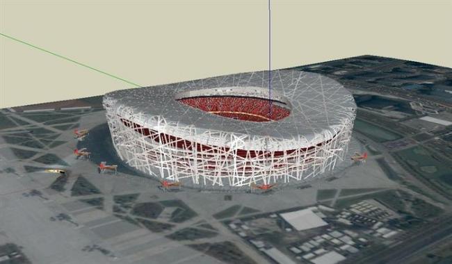 Multi-Story Modern Gymnasium Model Inspired by the Bird's Nest Design