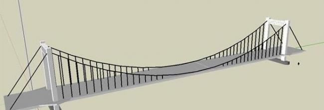 Modern Car Bridge Design on Station Road in SketchUp
