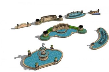 SketchUp Material Model | European Classical Fountain Component-BIM WORLD
