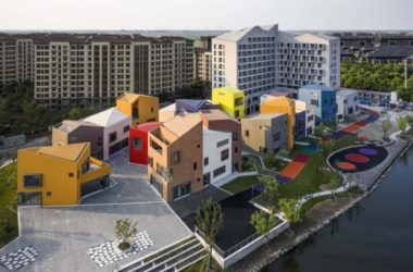 BIM Architecture | Nostalgia Meets Color: Shanghai Lingang New City Community Trade Center by Shanghai Zhongfang Architectural Design-BIM WORLD