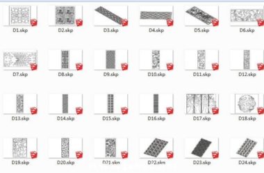 SketchUp Material Model: Hollow Carved Window Component Materials-BIM WORLD