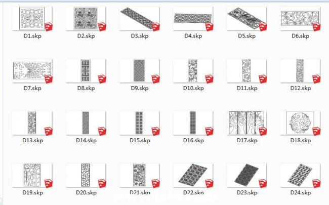SketchUp Material Model: Hollow Carved Window Component Materials