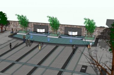 SketchUp Material Model: Community Landscape Low Wall Component-BIM WORLD