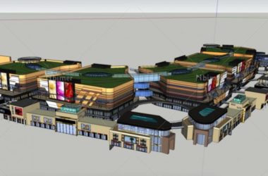 SketchUp Business Model: Modern Multi-Story Commercial Street Design-BIM WORLD