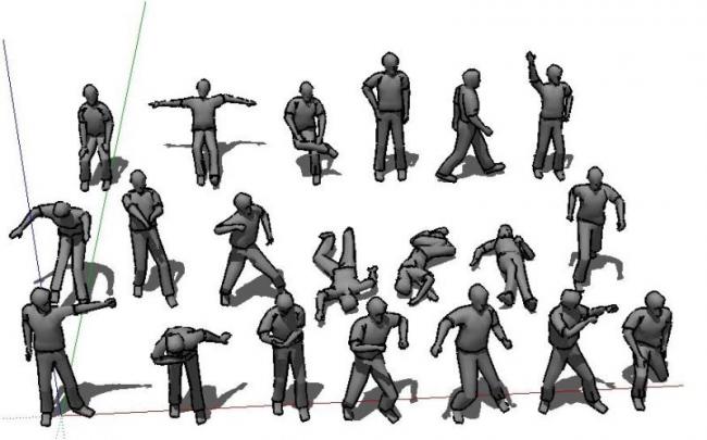 SketchUp Materials: 3D Colorless Character and Architectural Model Components
