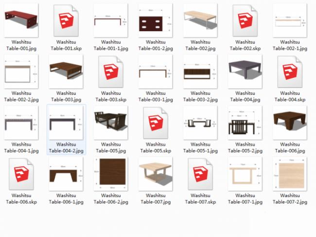 SketchUp Materials for Room Tables and Architectural Model Components