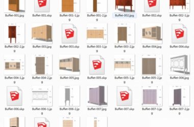 SketchUp Materials for Dining Cabinets and Architectural Models-BIM WORLD