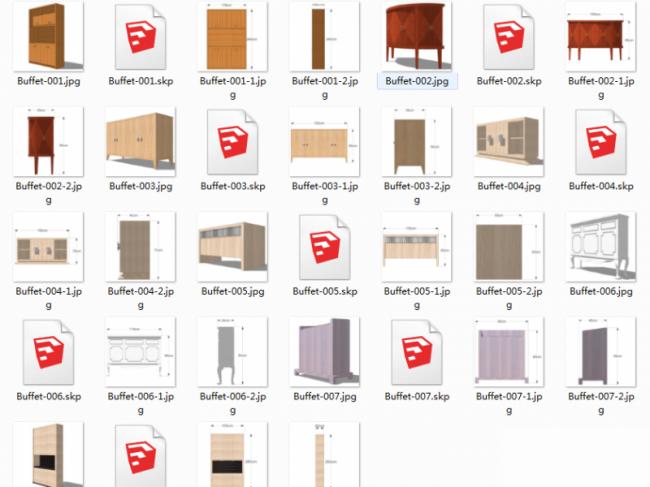 SketchUp Materials for Dining Cabinets and Architectural Models