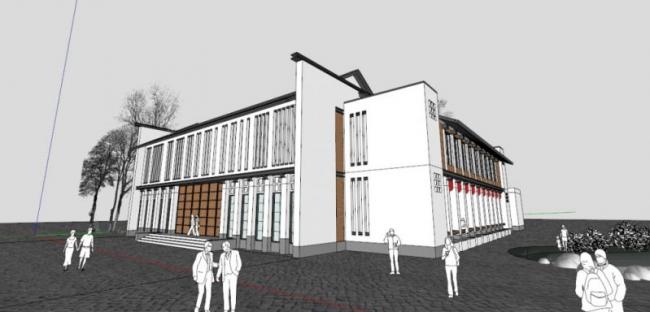 SketchUp Cultural Model: Multi-Story Modern Activity Center Architecture