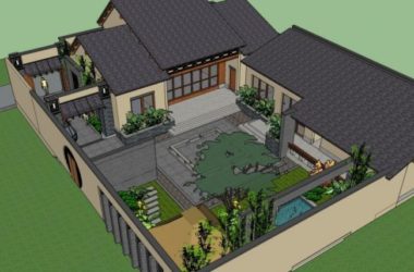 SketchUp Multi-Story Chinese-Style Hotel and Homestay Model-BIM WORLD