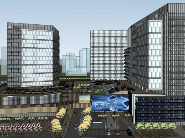 Modern Multi-Story Commercial Complex Designed in SketchUp