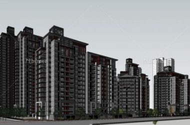 SketchUp Residential Model: Zhongjian Xi'an Daming Palace – Classical High-Rise Complex with Scenic Courtyard-BIM WORLD