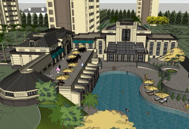 SketchUp Business Model: Designing a Multi-Story European Classical Style Club