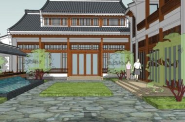 SketchUp Business Model: Multi-Story Modern Chinese Style Club Design-BIM WORLD