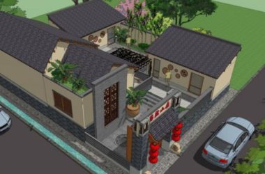 SketchUp Residential Design: Multi-Story Chinese-Style Homestay-BIM WORLD