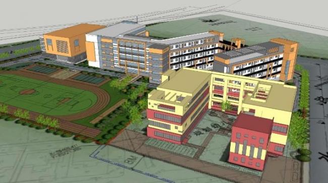Modern Multi-Story School and Kindergarten Campus Design in SketchUp