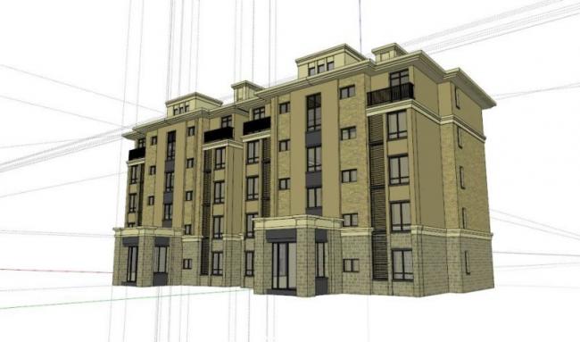 SketchUp Multi-Story Classical Residential Building Model