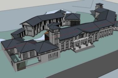SketchUp Business Model: Multi-Story Commercial Club in Modern Chinese Style-BIM WORLD