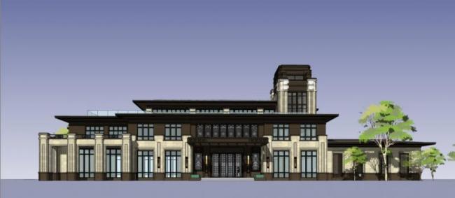 SketchUp Business Model: Multi-Story Sales Office in Western Classical Style