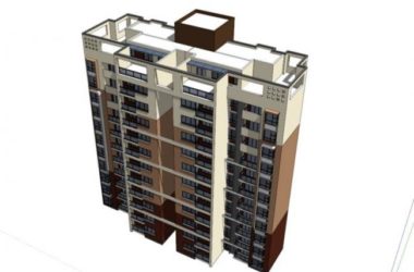 Modern High-Rise Residential Building Model in SketchUp | One Staircase, Four Units-BIM WORLD