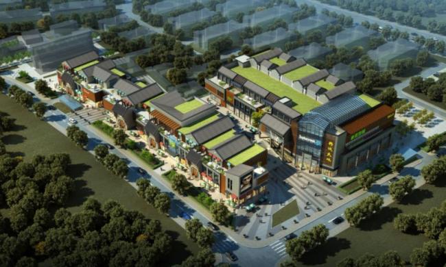 SketchUp Business Model: Modern Multi-Story Commercial Street Design