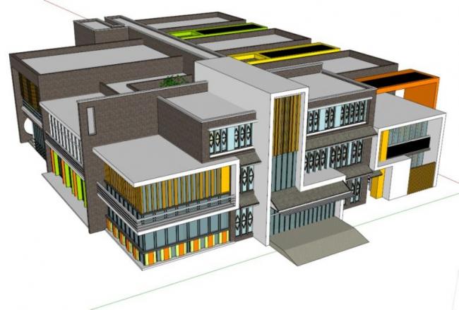 Modern Multi-Story Kindergarten School Model | Campus Architecture in SketchUp