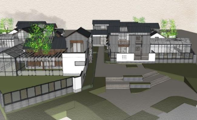 Multi-Story Huizhou Courtyard Residential Model in Modern Chinese Style | SketchUp Design